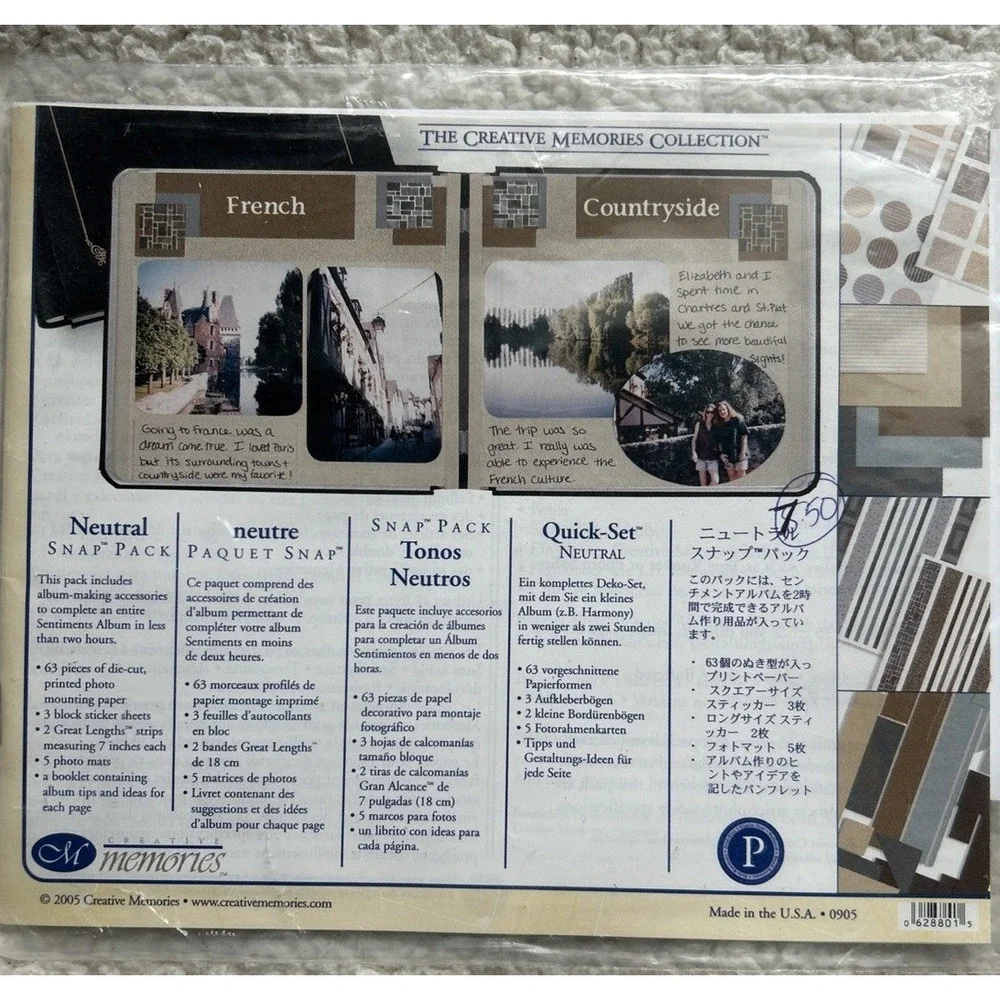Creative memories Lot 5 -Journaling pens, Cottage‎ Vellum, Snap pack, story card